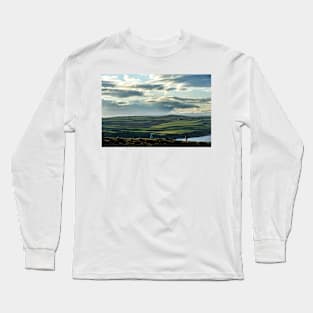 Walkers follow the path with views across the Mull of Galloway Long Sleeve T-Shirt